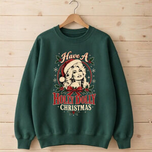 Dolly Parton Have A Holly Dolly Christmas Santa Hat Sweatshirt